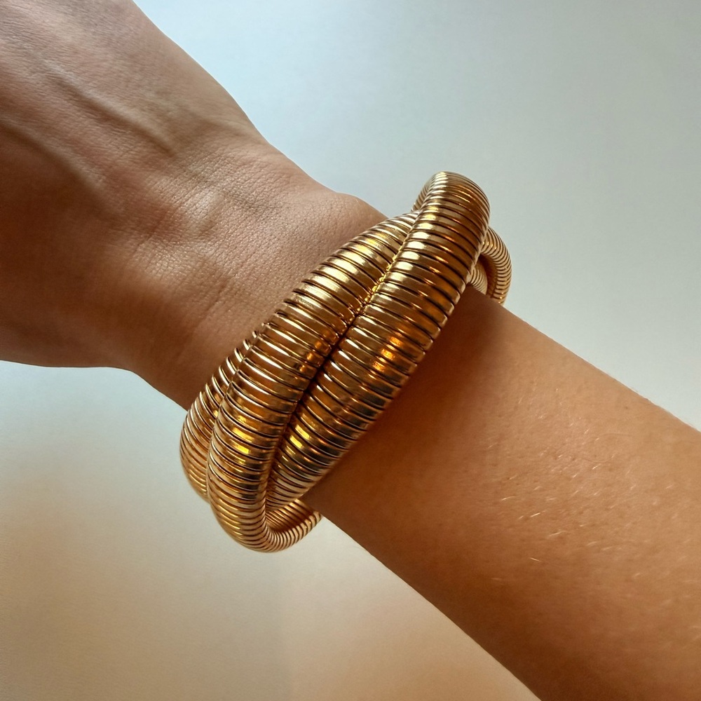 Elegant Gold Coil Bracelet